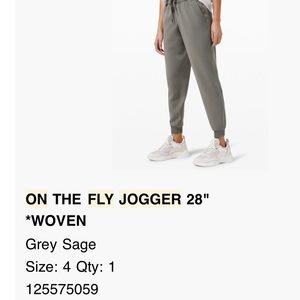 Lululemon On the Fly Joggers - Sage Sz 4